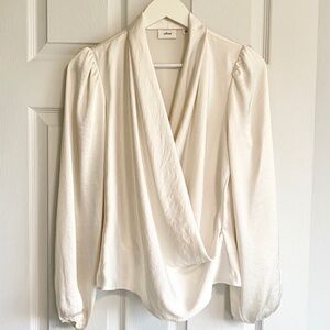 Aritzia Postscript Satin Wrap Blouse by Wilfred
